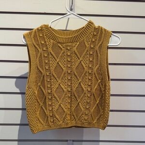 Double Zero Mustard Knit Crop Top